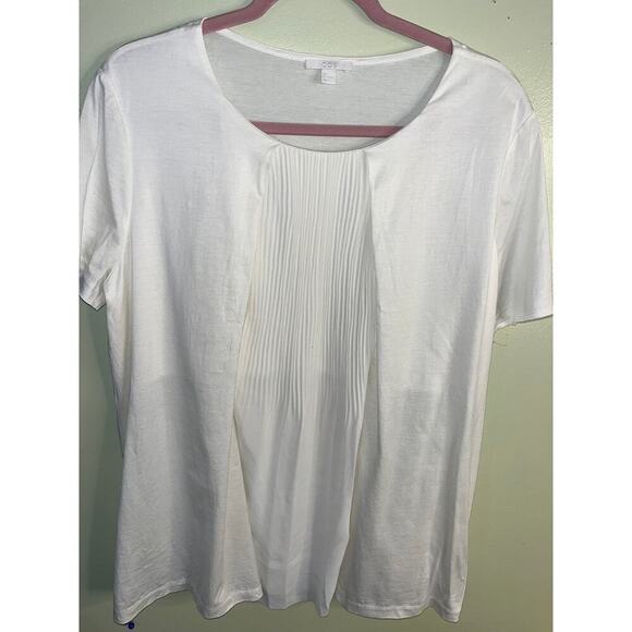COS White Pleat Front Short Sleeves Women’s Blouse Top Work Office, size large - Picture 2 of 8